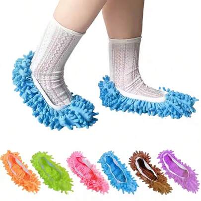 12 PCS 6 Pairs Dust Duster Mop Slippers Shoes Cover, Multi Function Washable Microfiber Foot Socks Floor Cleaning Shoes Cover For House Kitchen Office