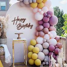 背景的生日快乐标志 - 毛毡生日快乐标志，用于气球拱门生日派对气球拱门背景装饰，用于生日派对婴儿送礼会 - 复古乡村生日派对装饰背景墙照片道具