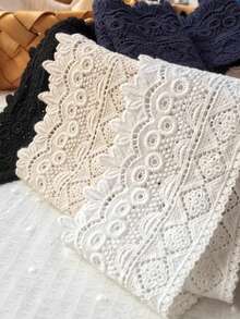 1 Yard Lace Embroidery Water-Soluble Floral Trim, 9cm Wide, DIY Clothing, Dress, Sweater Hem Decoration - Multicolor - View 5