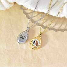 Personalized Pet Cremation Jewelry Sketch Urn Necklace Pendant With Engraved Photo, Memorial Gift For Cat/Dog Mom
