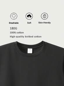 Camiseta de hombre, estilo moderno, letras 'DEFTONES' y gráfico de gato negro, diseño único, 180 g 100% algodón, corte holgado, mangas cortas. - Negro - Ver 6