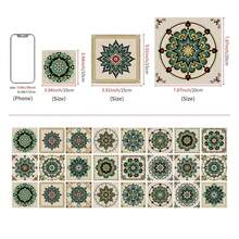 24 piezas Adhesivos decorativos de estilo mandala autoadhesivos y removibles para decoración del hogar (no son azulejos). Resistentes al agua y al aceite, adecuados para la cocina, salpicadero de cocina autoadhesivo, adhesivos con temática de alimentos, aptos para decorar la sala de estar, dormitorio, cocina, oficina, baño y otras habitaciones - Multicolor - Ver 4