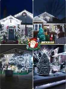 一套太阳能灯串，8种户外防水照明模式，铜线灯，50-300颗LED灯珠，可DIY，适用于花园、庭院、露营、派对、婚礼、圣诞树、圣诞节、万圣节、情人节装饰（暖白/白/彩色/粉色/蓝色/红色）