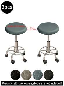 1pc/2pcs/4pcs/6pcs/30pcs Khaki Waterproof Milk Silk Coated Round Stool Covers, Modern Style, All-Season Dustproof Removable Elastic High-End Bar Stool Slipcovers, Suitable For Home, Bar Etc., Black, Light Grey, Meteor Grey