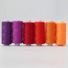 6入組 400碼混色聚酯纖維縫紉線，適用家用DIY縫紉與刺繡 - 彩色 - 查看 10