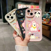 Flower Dog Anti-Scratch And Drop Silicone Phone Case For XR 11 12 13 14 15 16 Plus For PROMAX REDMI 8 12 13 14 A2 A3 9A 10C 12C 13C 14C F3 M3 M4 X3 X6 MI 11 12 LITE NOTE8 9 10 11 12 13 14 4G 5G S BY A03 A04 A04E A05 A05S A10 A11 A12 A13 A14 A15 A20 A23 A32 A34 A35 A50 A51 A52 A54 A55 A71 A72 M34 S20 S21 S22 S23 S24 FE PLUS ULTRA MOTO E13 G04 G14 G22 G30 G34 G53 G54 G84 4G