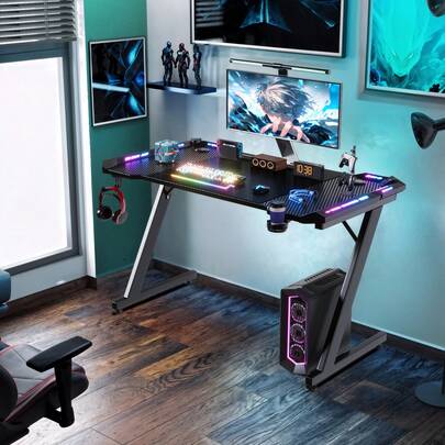 HOMALL Gaming Desk Sturdy Computer Desk For Home Office And Gamers With Headphone Hook And Cup Holder