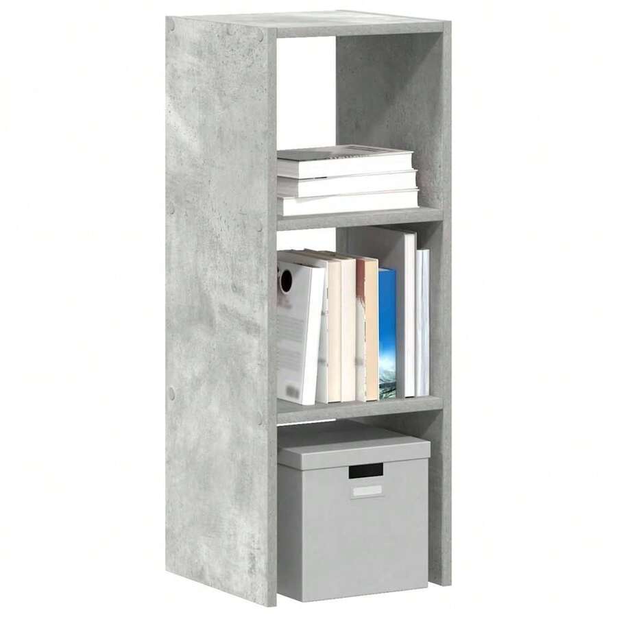 Libreria impilabile Larryhot grigio cemento 30x30x80 cm in legno ingegnerizzato, bella e pratica, ideale per riporre oggetti e decorare la casa - Grigio - Visualizzare 1