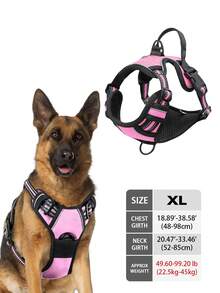 High Visibility Dog Harness - Durable, Adjustable, Comfortable, Non-Choking Design - Ideal For Outdoor Adventures, Available In Multiple Sizes - Suitable For Small, Medium And Large Pet Dogs (If Unsure Between 2 Sizes, Opt For The Larger Size As It Can Be Adjusted)