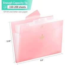 Accordion File Organizer, File Folders With 5 Pockets, Portable Document Organizer, P School Offi Supplies