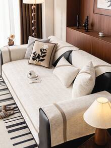 1 件四季沙发垫套,现代简约防滑沙发座椅保护套,防尘可洗,柔软防褪色,米色花卉图案,宠物友好,适合卧室、办公室、客厅的 L 型和 1/2/3/4 座沙发 - 米色 - 查看 6