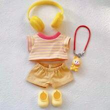 (Doll Clothes Only) For Labubu 1st, 2nd, 3rd Generation Labobo Doll Clothes, High Energy 3.0 LBB Resin Figurine Sitting Party Outfit, Headphones, Fashion Versatile Set - Multicolor - View 8