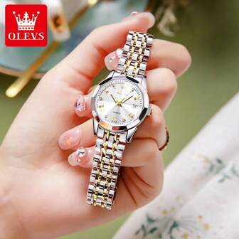 OLEVS. OLEVS Top Brand Women's Watch Elegant Diamond Mirror Original Quartz Women's Watch Stainless Steel Waterproof Diamond Watch Women's Watch Gift