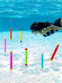 4pcs-Diving Sticks Pool , Underwater Training Pool Dive Stick For , Colorful Swimming Sinking Throwing Sticks For Gifts Summer Swim Training Water Fun Pool, Underwater Diving Stick Toy Visual Development 3+ Pool Diving Toy Colorful Lightweight, Summer New Diving Pool Toys Treasure Hunting Swimming Practice Buoyancy Cloth Sticks Underwater Floating Cognition Toys - Multicolor - View 3