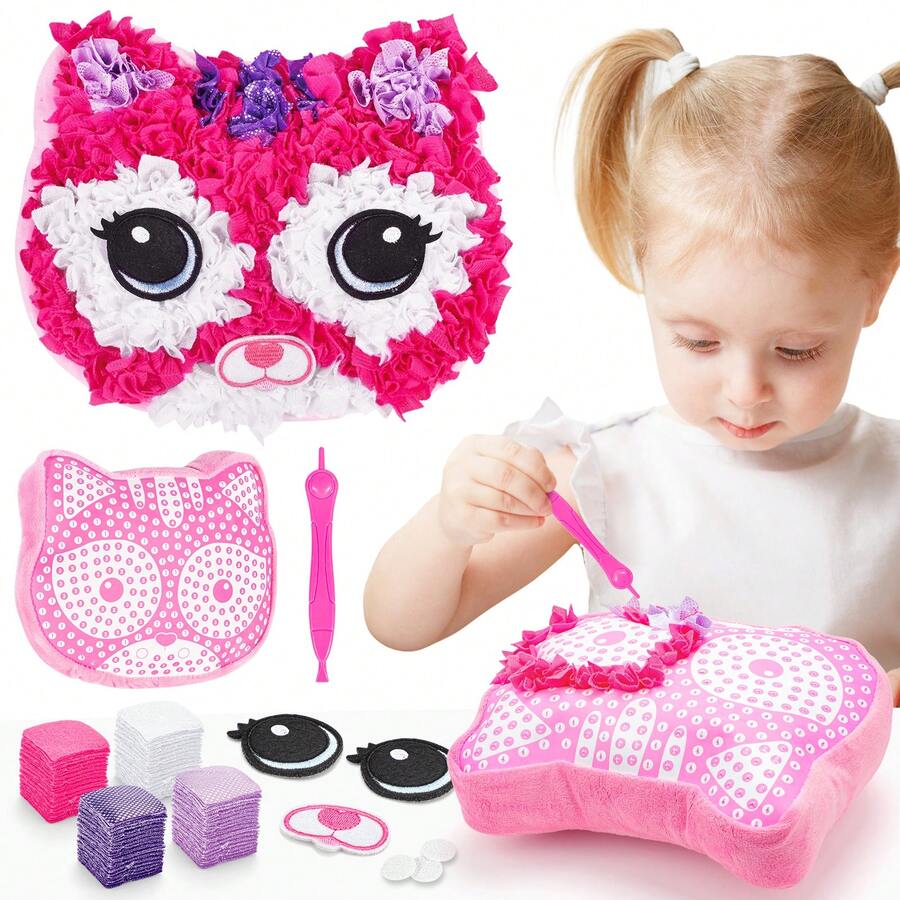 DIY Animal Decompression Craft Toy Dolls Stuffed Toys For Kids - Pink - View 1