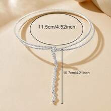 1入華麗的鑽石裝飾開放式頸套項鍊,為婚禮、派對和其他活動準備 - 水滴 - 查看 8