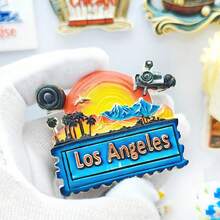 1pc Polyresin Fridge Magnet Souvenir, Landmarks Of Los Angeles, Seattle, Colorado Grand Canyon, Statue Of Liberty New York, Route 66, Brooklyn Cowboy, Home Decor, Kitchen, Bedroom Wall Decoration, Gifts From USA Travel - Multicolor - View 26