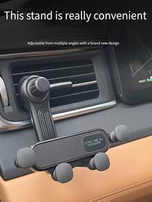通风口车载手机支架 - 安全重力锁支架，配有防滑硅胶垫，可轻松夹上，确保安全驾驶 - 黑色 - 查看 2