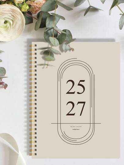 Minimal Monthly Planner Notebook 2025 To 2027,2-Year Weekly Monthly Calendar Book With Large Grid Space,Task Sidebar&Reminder,For Work & Home,Office Use,Back To School Supplies