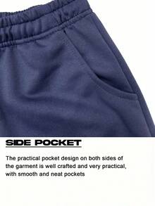男士两件套运动户外跑步九分裤，纯色简约健身裤，弹性腰带配抽绳，多种颜色可选，四季皆宜，适合作为礼物送给丈夫、男友、年轻人，也适合喜欢春季健身运动的朋友。 - 藏蓝色 - 查看 3