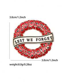 1 件“永志难忘”深红色罂粟花纪念胸针花环 - 珐琅水钻水晶钻石胸花，连衣裙配饰别针用于衣服包魅力学校，适合所有人，复活节，主题派对，愚人节，舞台表演，感恩节，万圣节，圣诞节，新年最佳生日情侣朋友礼物办公室配饰衬衫 - 彩色 - 查看 3