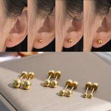 10 对耳环和耳钉套装 - 小号环形耳环、平背内螺纹耳环、珍珠耳钉、不锈钢耳环套装、极简主义珠宝、日常佩戴、赠送朋友的礼物