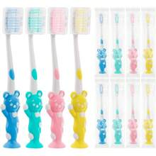 Toothbrushes Kids In Bulk, Individually Wrapped Disposable Toothbrush Cute Manual Soft Bristles Children Toothbrush With Cover Suction Cup Toddler Toiletries Set Home/School/Travel (60 Pack) - 8 - View 6