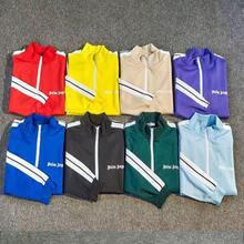 Side Stripe Sports Suit Couple Wear Sweatshirt Jacket Casual Pants - 淺藍色 - 查看 4
