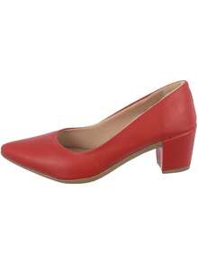 Anna Karol 6cm High Thick Heel Luxury Pointed Toe Pumps - 紅色 - 查看 3
