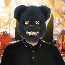 Halloween Role Play Bear Mask Rabbit Headpiece Scary Small Bear Face Mask Costume Masquerade Devil Plush Horror Bloody Rabbit Mask Party Photo Props - Multicolor - View 2
