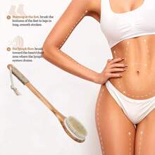 1 件长木柄防滑淋浴刷，软毛，适用于背部按摩、沐浴和家庭浴室清洁，男女适用 - 彩色 - 查看 2