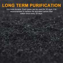 Filtro de carbón activado - Paquete de 6, 105 X 115 mm - Filtro de repuesto altamente absorbente para la caja de arena para gatos totalmente cerrada