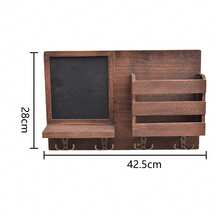 Schlüsselbretter, Hängend, Schlüsselablage für die Wand, mit 4 Schlüsselhaken, Schlüsselhalter aus Holz, Schlüsselaufhänger mit Metallhaken, dekoratives Schlüsselbrett für Eingang, für Flur, Schlafzimmer, Wohnzimmer, 42,5 * 9 * 28 cm