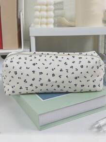 حقيبة قلم صغيرة بطبعة زهور بسيطة ، حقيبة تخزين قرطاسية جذابة وطازجة للغاية، حقيبة تخزين فرشاة مكياج، حقيبة تخزين مستحضرات تجميل صغيرة للحمل معك، إغلاق زلاجي، قوية وصغيرة ومريحة، سهلة الحمل، مناسبة للتنقل إلى العمل وإجراء الرحلات التجارية والسفر،علبة أقلام، حقيبة أقلام، حقيبة مدرسية ، مستلزمات مدرسية،عودة إلى المدرسة