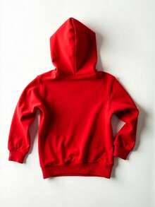 Children's Sweatshirt Cold Weather School Hoodie Unisex  Original Logo Minimalist Coat - 紅色 - 查看 3