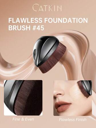  CATKIN Flat Top Makeup Brush For Seamless Foundation Application – Professional Dense Bristles, Perfect For Liquid Foundation C02 #45,Foundation Brush,Concealer Brush,Blush Brush,Contour Brush,Blush Brush,Bronzer Brush,Powder Brush,Foundation Brush,Blush Brush