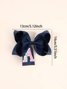 1 pezzo Fermaglio per capelli a fiocco con lettera da A a Z, Molletta per capelli a farfalla di moda, Accessorio per capelli grande e rialzato, Regalo per ragazze e adolescenti - Blu Navy - Visualizzare 4