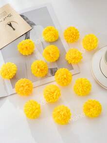 MEHELANY 25/12/6 Stücke Ringelblumen Blütenköpfe im Großeinkauf, künstliche Blütenköpfe aus Seide, kugelförmige Chrysanthemen Blütenköpfe im Großeinkauf für Totensonntag Dekorationen, Feste, DIY Ringelblumen Kranz für Totensonntag Dekorationen, Halloween, mexikanische Hochzeitsdekoration, Weihnachten, Herbstparty Dekorationen, Erntedankdekorationen