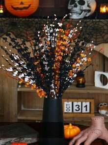 Set de 5 ramos de flores artificiales de bayas de otoño y acción de gracias, flores de jazmín para fiestas de Halloween y decoración del hogar, centro de mesa, relleno de jarrones, decoración interior, corona de Halloween DIY