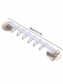 1pc Strong Adhesive Hook Wall Mounted 6 Tier Corner Bathroom Invisible Clothes Hanger, Seamless Kitchen Rack - Multicolor - View 4