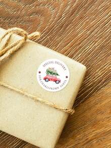 24pcs Customizable Christmas Stickers & Labels, Can Print Your Own Text, Featuring Santa Claus, Snowman, Sleigh, Reindeer, Christmas Tree And Other Holiday Patterns, Creating A Festive Atmosphere. An Ideal Choice For Children's Christmas Gifts. - Multicolor - View 7