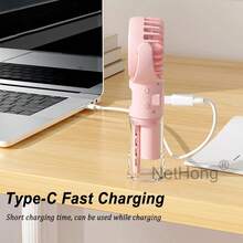 NetHong Portable Fan Mini Handheld Humidifier Fan USB Rechargeable For Outdoor Travel Hand Held Small Pocket Fan With Water Spray Mist - Multicolor - View 9