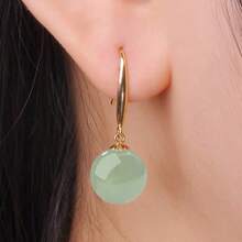 Vintage Court-Style Jade Earrings: Hanfu-Inspired Imitation Nephrite & Gemstone Jewelry For Women