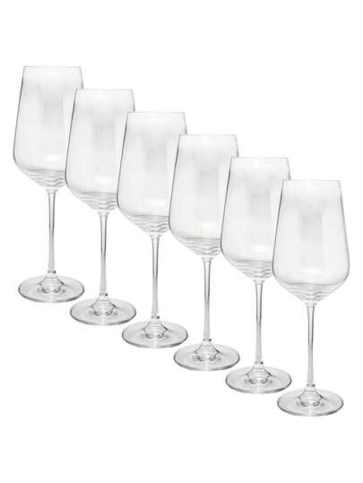 Jogo com 6 Taças de Vinho em Cristal Titânio Linha Porto