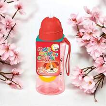Garrafinha de Água  Infantil - Squeeze Kids Com Canudo Silicone 400Ml Tampa Retrátil - Cachorro - Visão 1