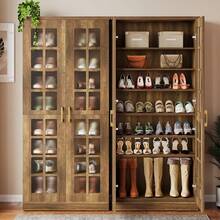Tribesigns 68.9-Inch Tall Shoe Cabinet With Doors, 8-Tier Shoe Storage Cabinet With Adjustable Shelves, Modern Shoe Organizer Shoe Rack Cabinet For Entryway, Hallway, Closet, Living Room, Rustic Brown - 質樸棕色 - 查看 12