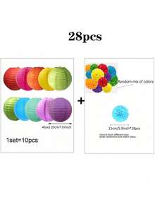 Set de 10 piezas/20 piezas/30 piezas de linternas de papel de colores variados de 20cm/25cm, aptas para bodas, cumpleaños, jardín, fiestas de inauguración de casa, decoración (luces no incluidas)