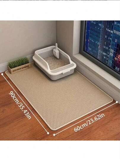 حصيرة قابلة للغسل مضادة للانزلاق لتنظيف القطط ذات طبقتين مقاومة للماء مناسبة لأحجام القطط الصغيرة والمتوسطة والكبيرة، سمك 1.2 سم