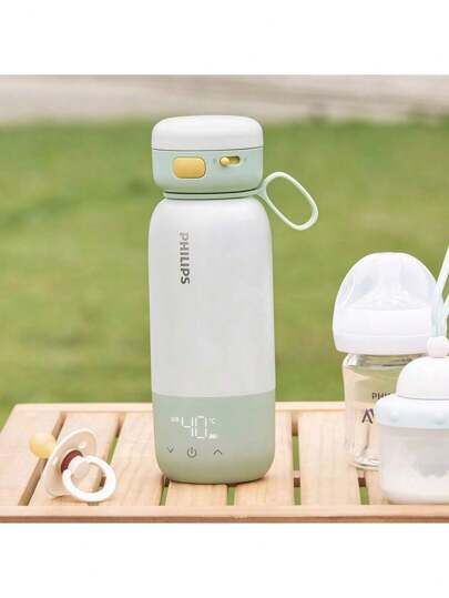 PHILIPS [Type-C Smart  Cup] AWP2770 Wireless Quick Heating Cup 4 Minutes 40℃ Precise Temperature Control 0.32L Mini Capacity Rechargeable Heating Cup For Office And Home Use Light Green