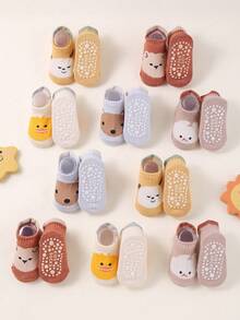 10 perechi de șosete antiderapante pentru gleznă, cu motive drăguțe pentru bebeluși, cu motive antiderapante - Mânere antiderapante pentru copii mici, șosete antiderapante pentru gleznă cu mânere pentru nou-născuți băieți și fete, decorațiuni pentru petrecerea de baby shower, cadouri de sărbători, cadou de Halloween, Ziua Recunoștinței, Crăciun, Crăciun - Multicolor - Vizualizare 4